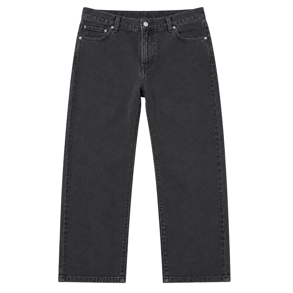 Revice Denim Black Cross-Front V-Waist Straight Leg Jeans 1