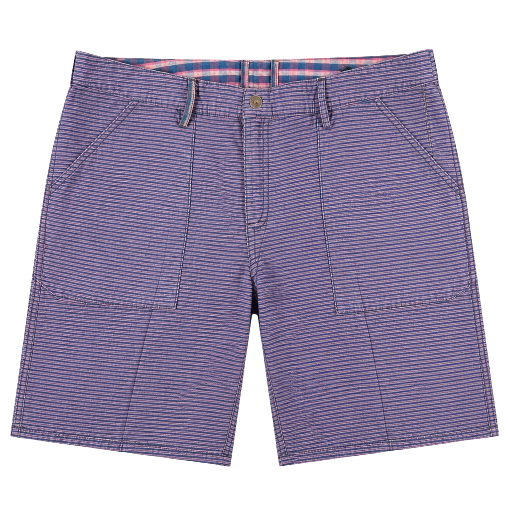 Tommy Bahama Mens Baja Double Weave Reversible Shorts Purple Striped Plaid Size 35 1