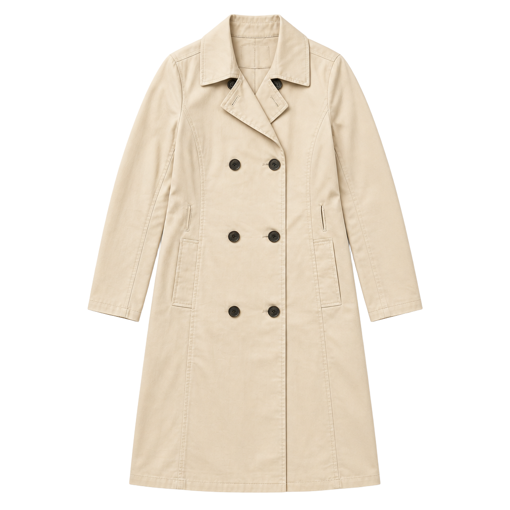 Merona Women's Water Repellent Double Breasted Trench Coat Beige Size Medium 1