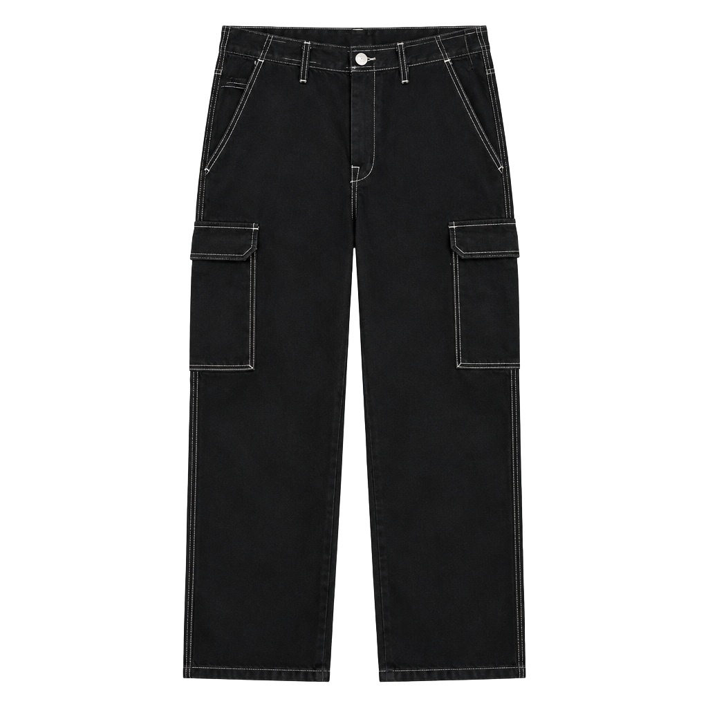 True Religion Cargo Pants Size 33 Black Contrast Stitch Utility 1