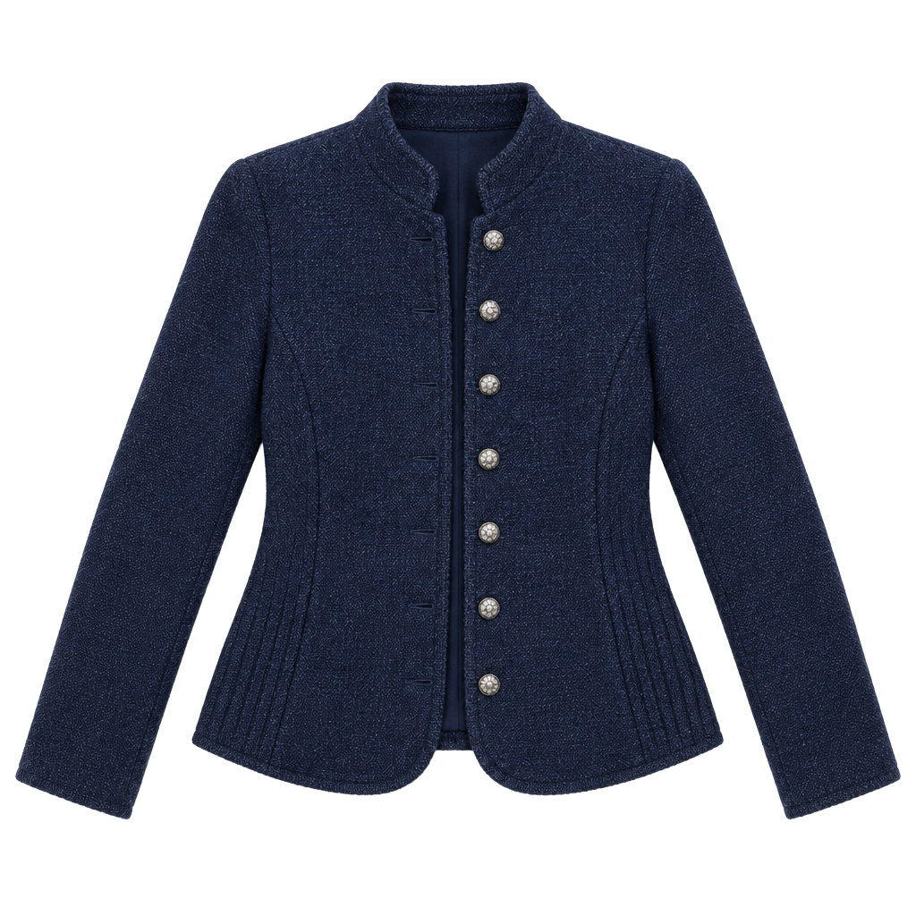 Deans of Scotland Cardigan Size L Navy Blue Wool Button Front Sweater Jacket 1