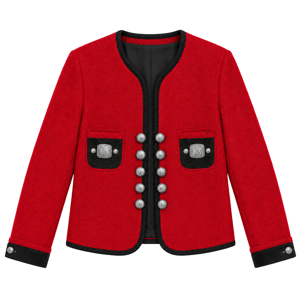 VTG Wesenjak Austrian Wool Jacket Size 12Red Trachten 1