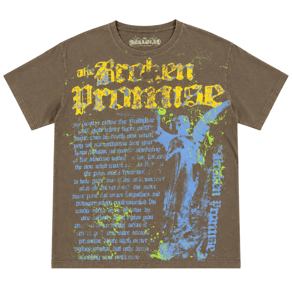 Raw Blue The Broken Promise Graphic T-Shirt Size 2X Brown 1