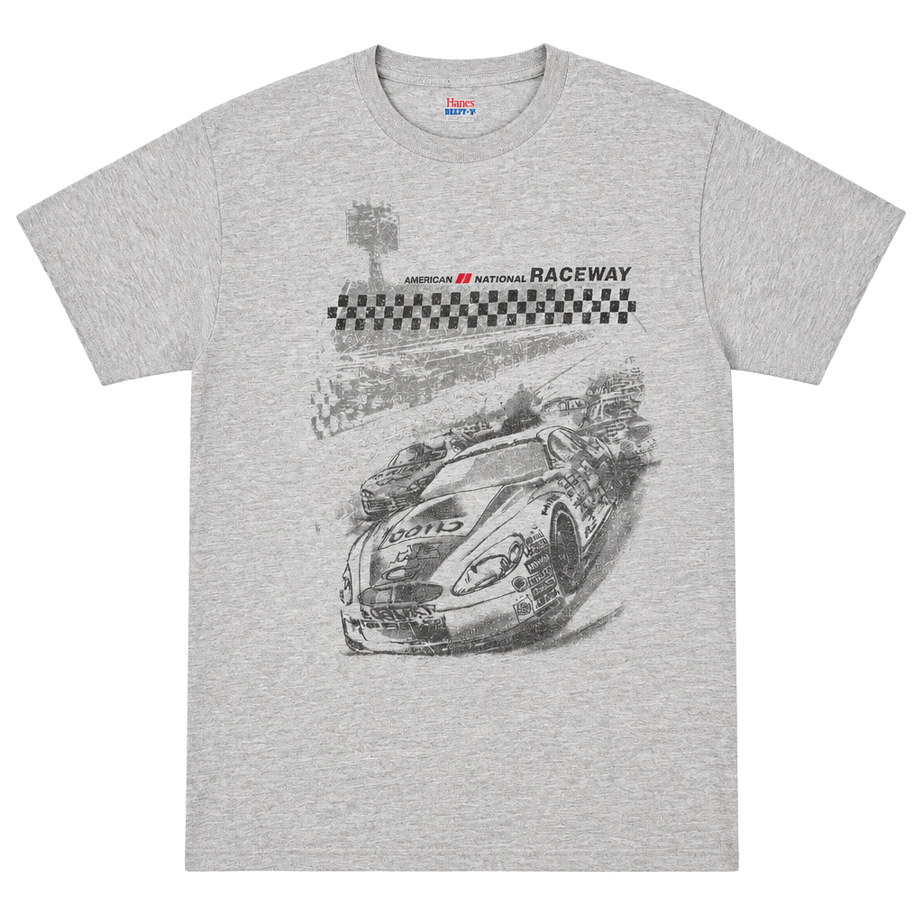 Hanes American National Raceway Graphic T-Shirt Size M Gray 1