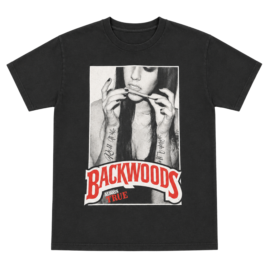 Tee Styled Backwoods Graphic T-Shirt Size L Black 1