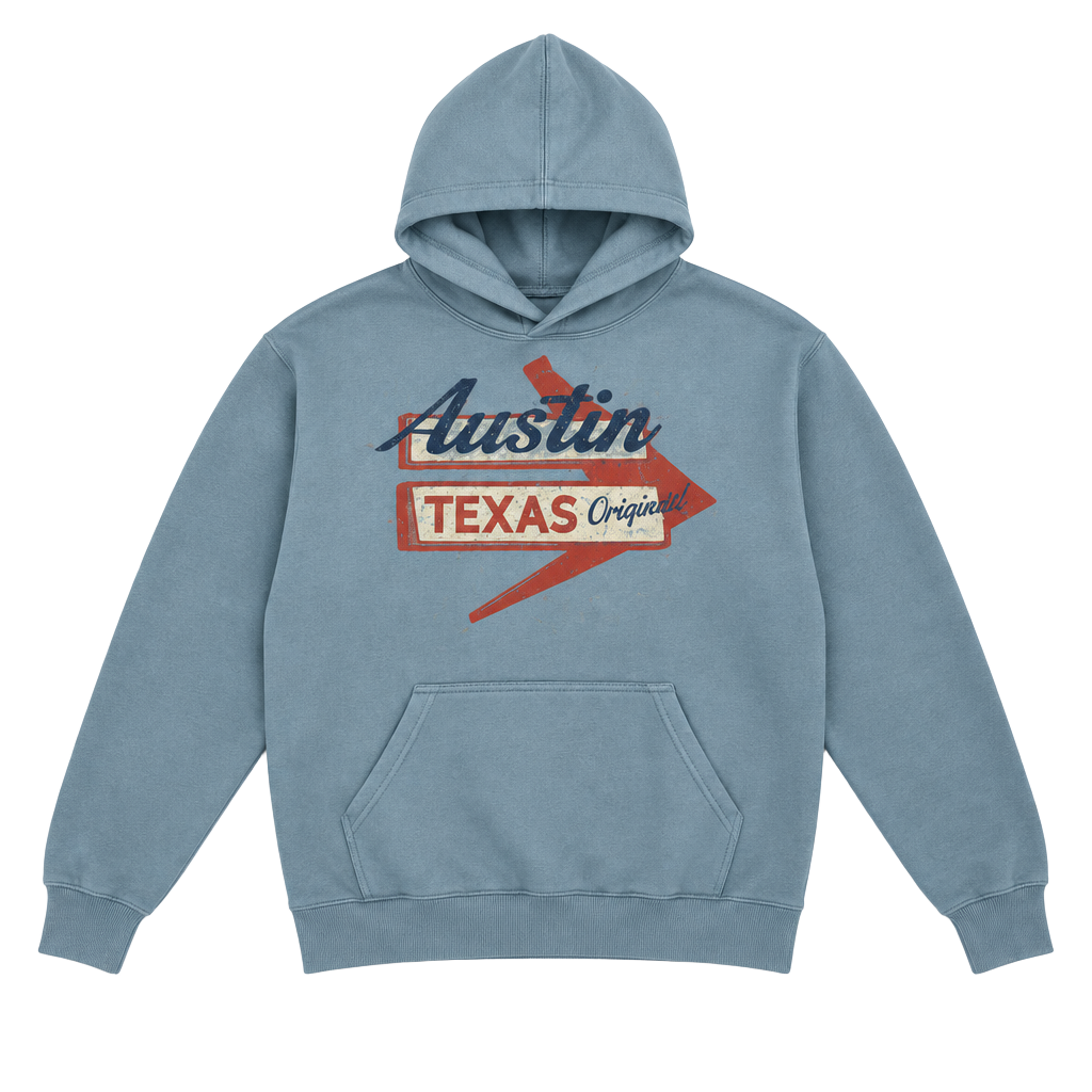 Austin Texas Original Hoodie Light Blue 1