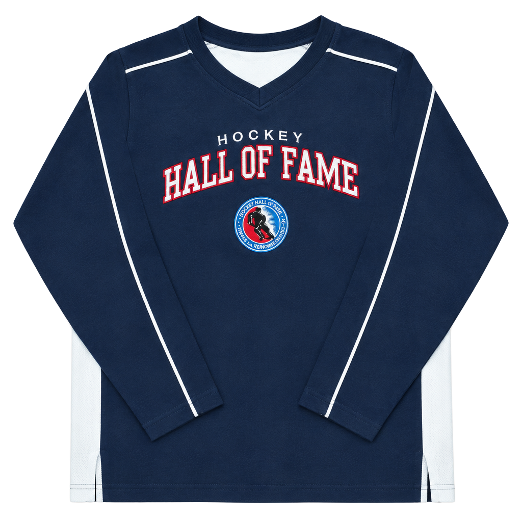 Bullet Hockey Hall Of Fame Long Sleeve Shirt Size L Blue White 1