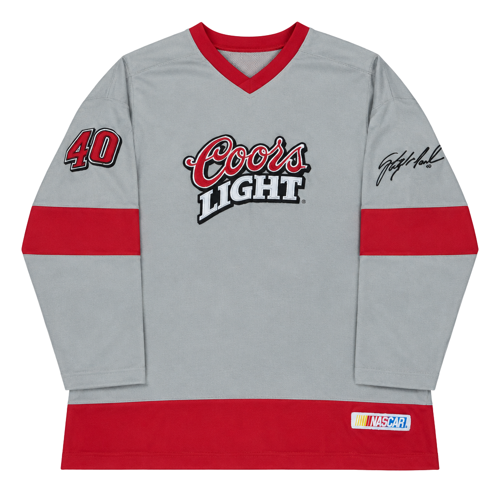Winners Coors Light Sterling Marlin Jeff Hamilton Jersey Size L Gray Red 1