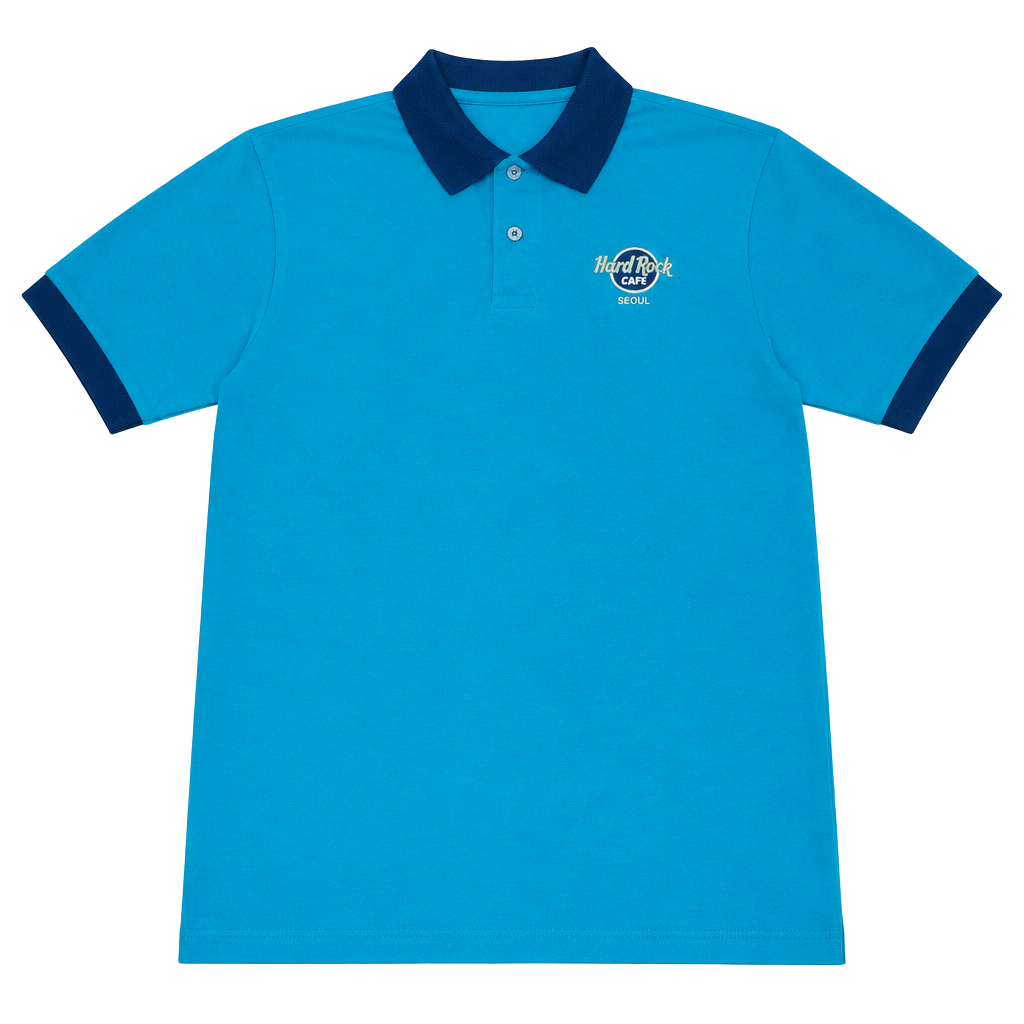 Hard Rock Cafe Seoul Polo Shirt Size XL Blue 1