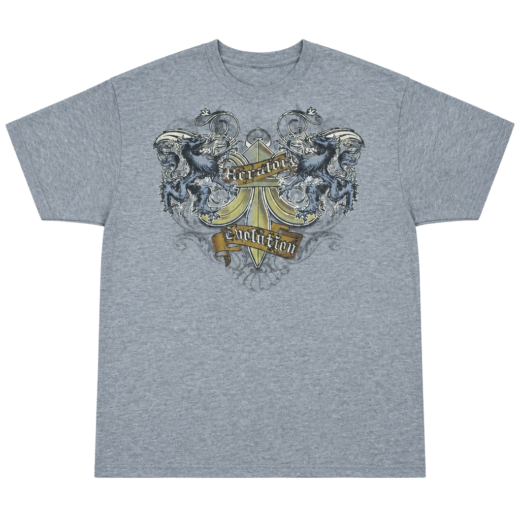 Heraldry Evolution Graphic T-Shirt Gray Y2K Grunge Streetwear 1