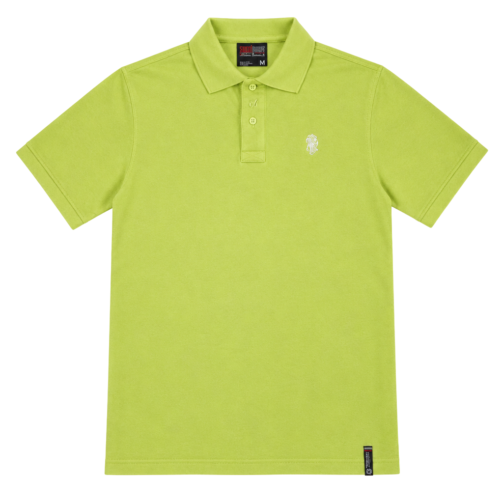 Southpole Y2K Pique Polo Shirt Size M Yellow Embroidered Crest 1