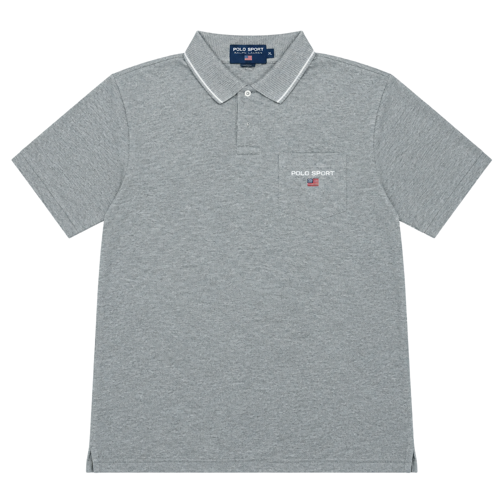 Polo Sport Ralph Lauren Polo Shirt Size XXL Gray Pocket Flag Logo 1