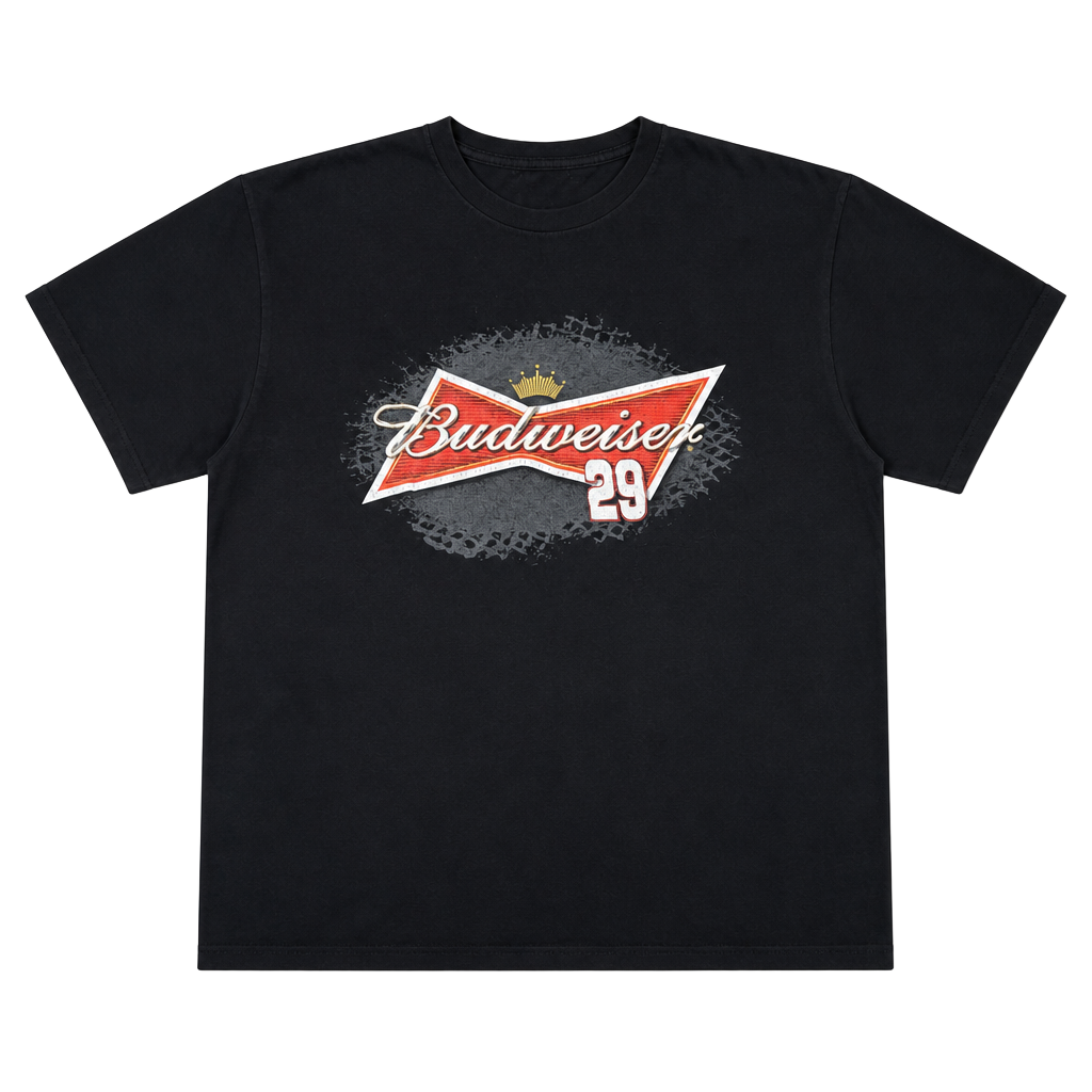 NASCAR Kevin Harvick Budweiser 29 Black T-Shirt 1