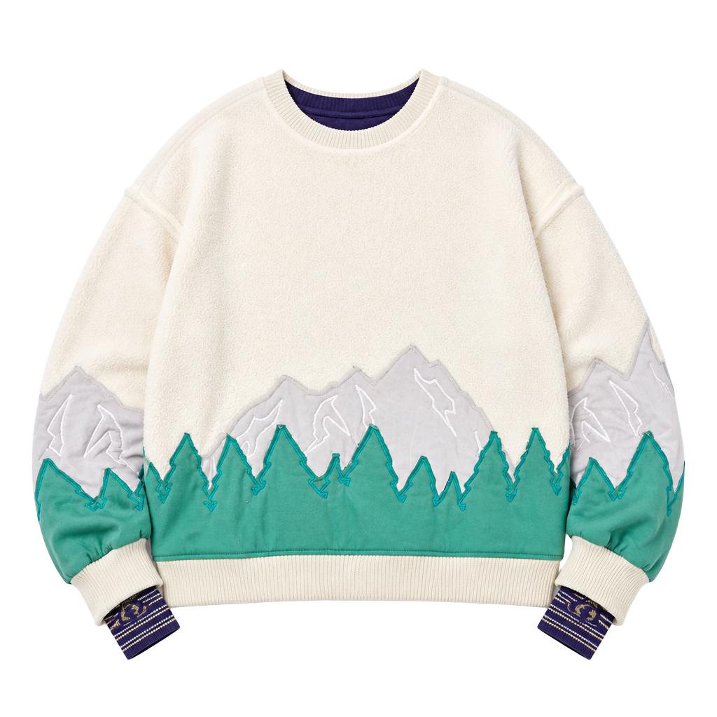 Tricia Fix Pullover Sweater Size S White Mountain Graphic Fleece 1