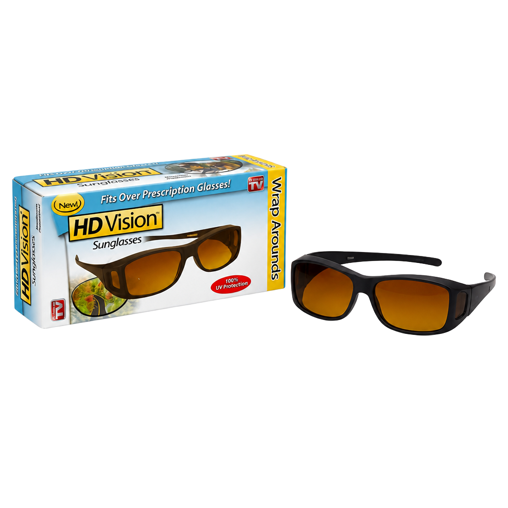 HD Vision Wrap Around Sunglasses Brown Black 1