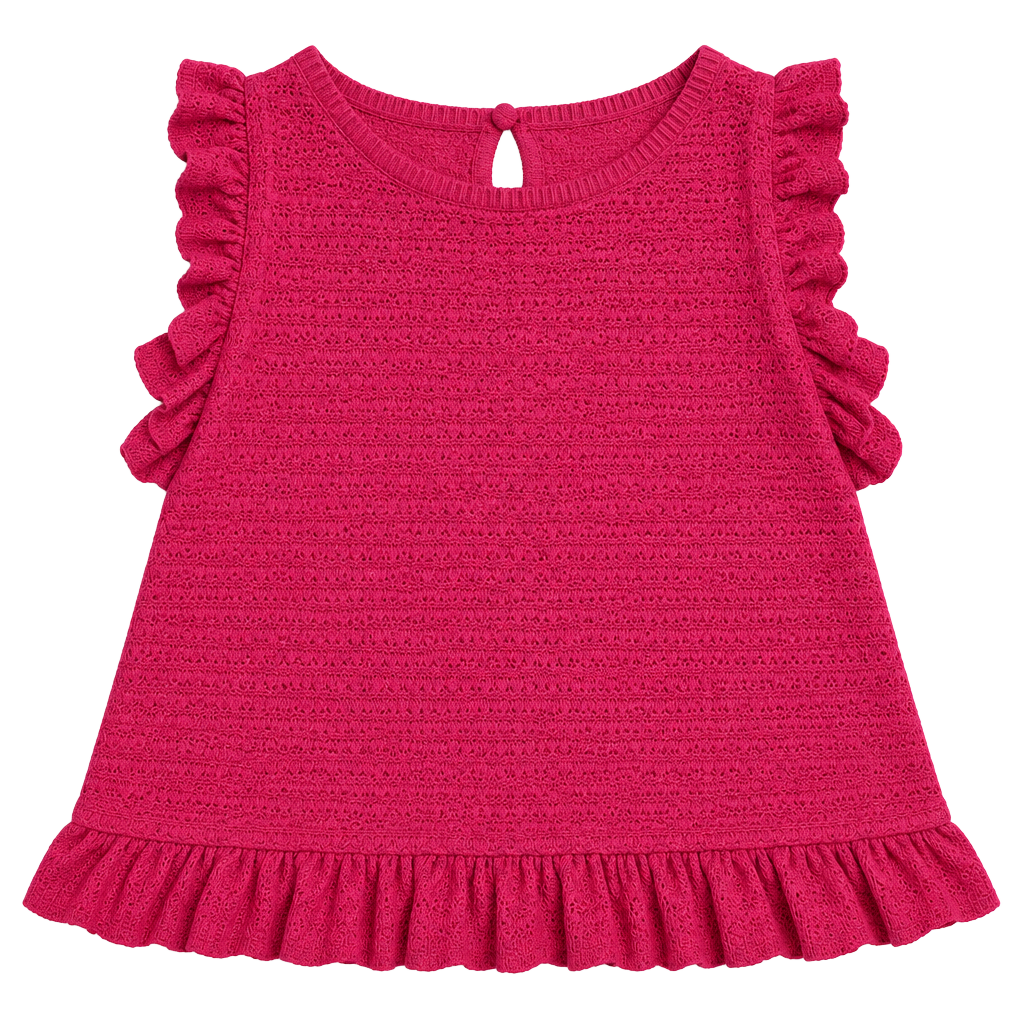 Pink Ruffle Knit Top 1