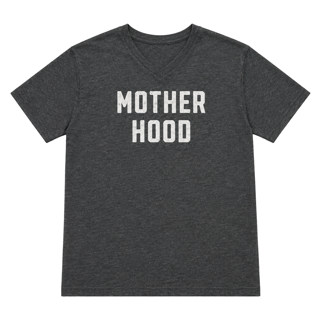 Motherhood V-Neck Graphic T-Shirt Gray 1