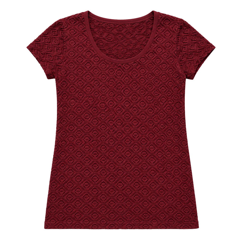 No Boundaries Textured Short Sleeve Top Size M (7-9) Red 1