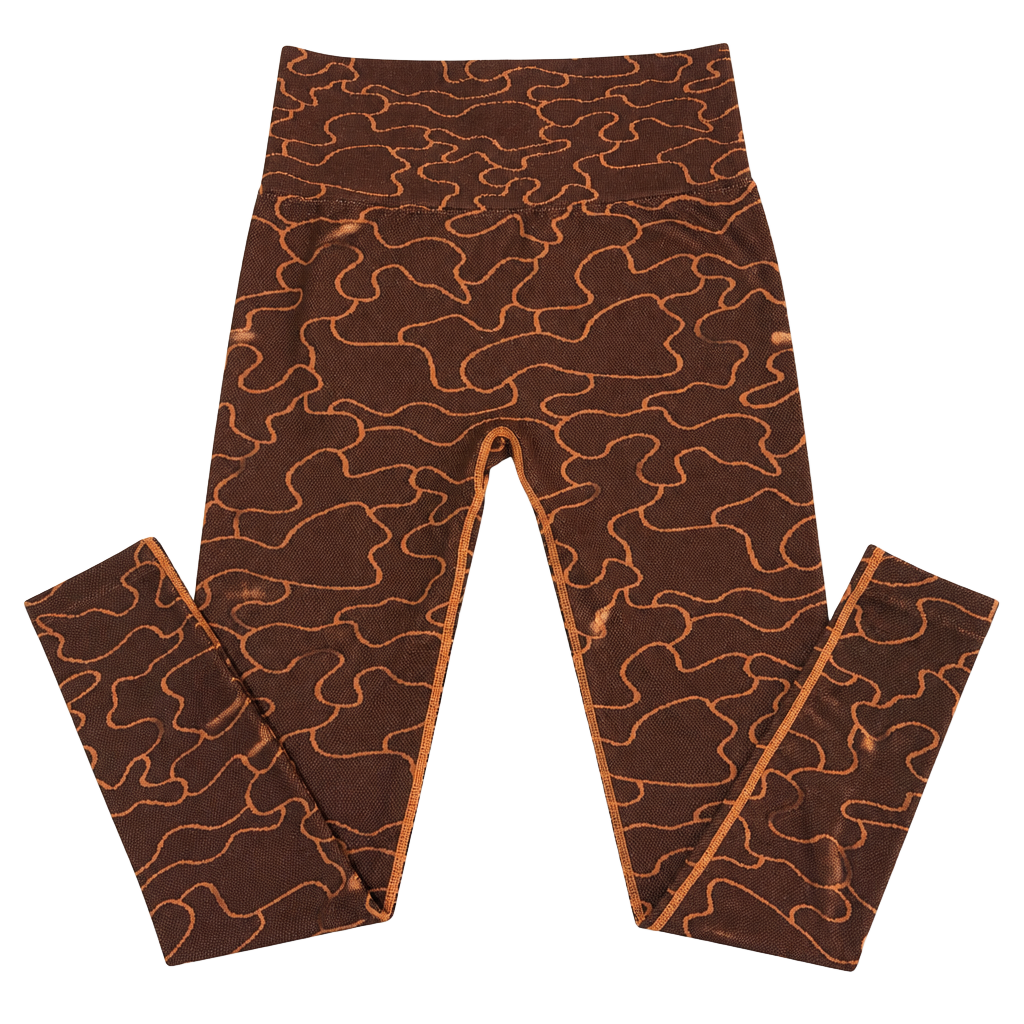 ECHT Arise Camo Seamless High Waisted Leggings in Brown 1