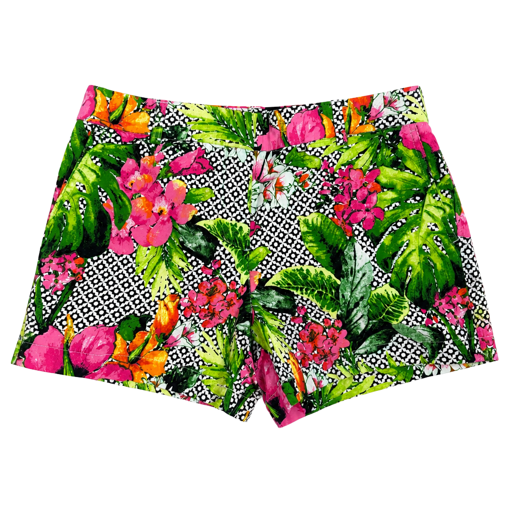 NWOT Cynthia Rowley Shorts Women's Pink and Green Tropical Floral Women's Shorts 1