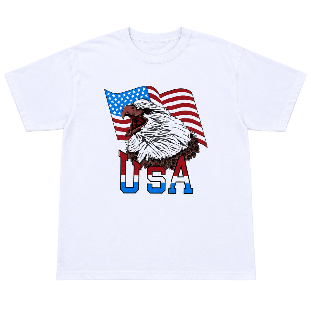 Gildan USA Eagle T-Shirt Size XL White Graphic 1
