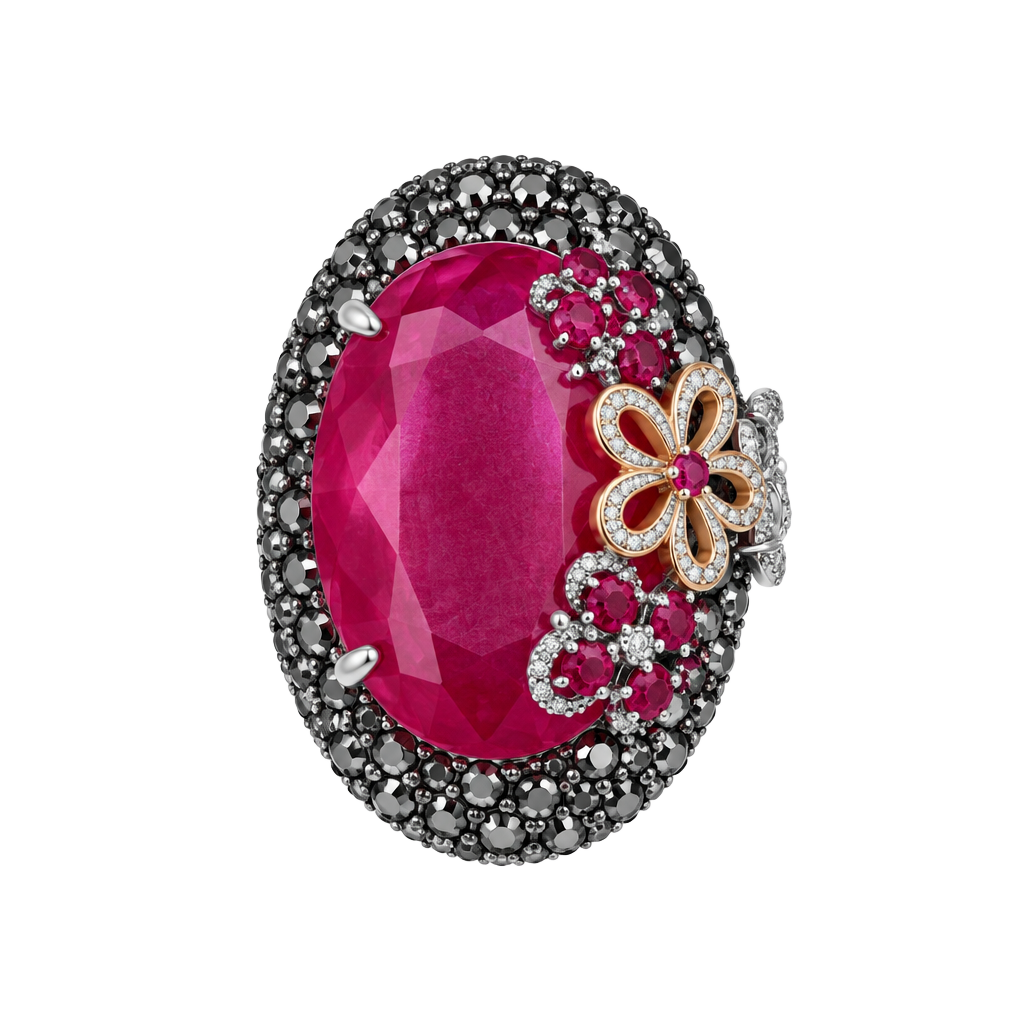 Safia Day Ruby Statement Cocktail Ring Size 7 1