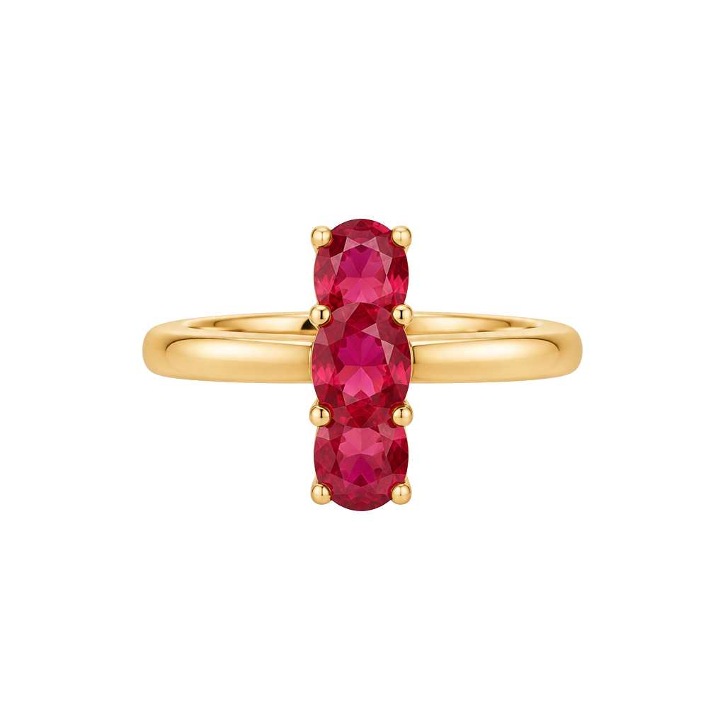 Aurora Designer Bright Pink Red Spinel Stacking Band Ring Size 8.5 14K Gold 1