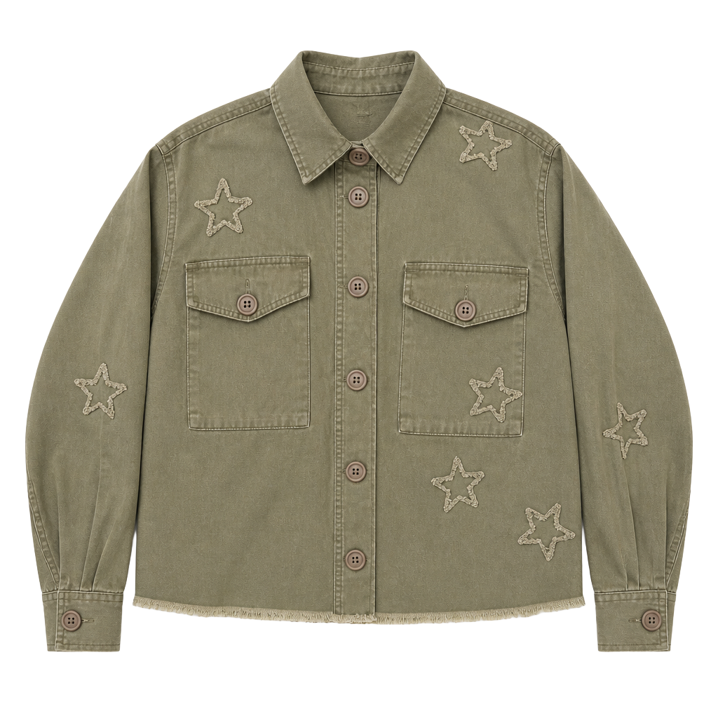 Gen Z Hipster Blokette - By Together - Denim Jacket in Army Green – , CA 1