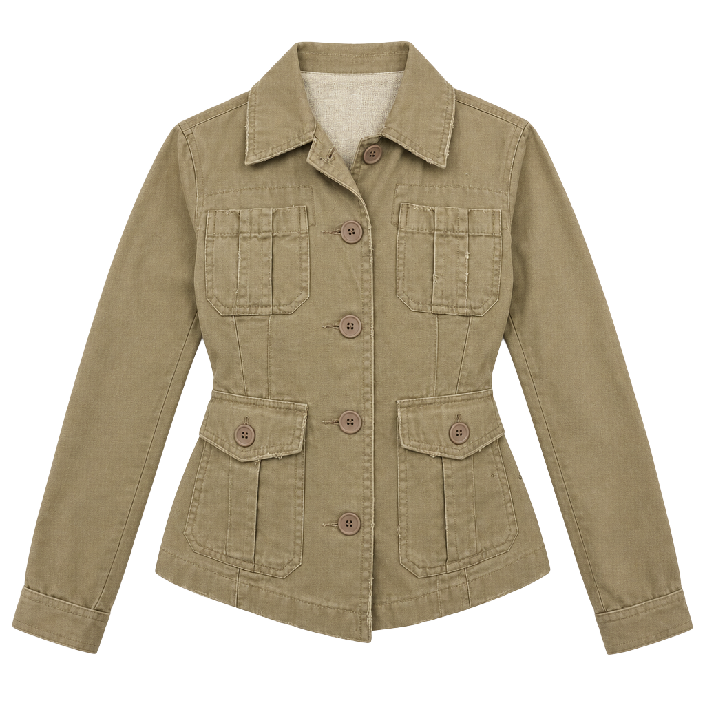 Periscope Utility Jacket Gen Z Size M Tan Cotton Button Up Cargo 1