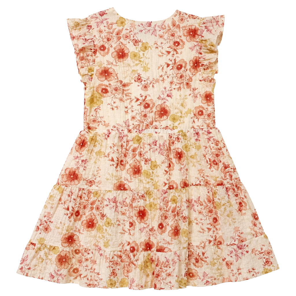 Gen Z ChicCowgirl coquette Taylor Floral Ruffle Cap Sleeve V-Neck Tiered Mini Dress 1