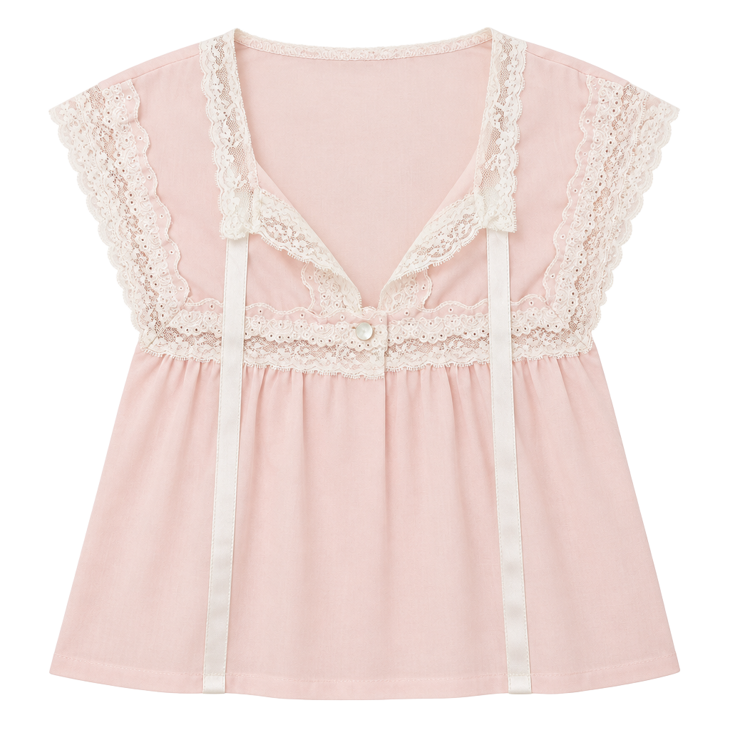 Vintage Mid Mod Cottage core Coquette Joy Alice Pink Lace Nightgown 1
