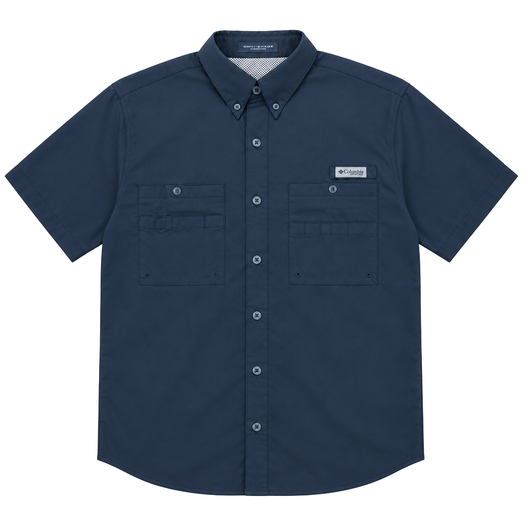 Columbia Pfg Tamiami II Long Sleeve Bloke Fishing Shirt Mens XXL Navy Blue 1