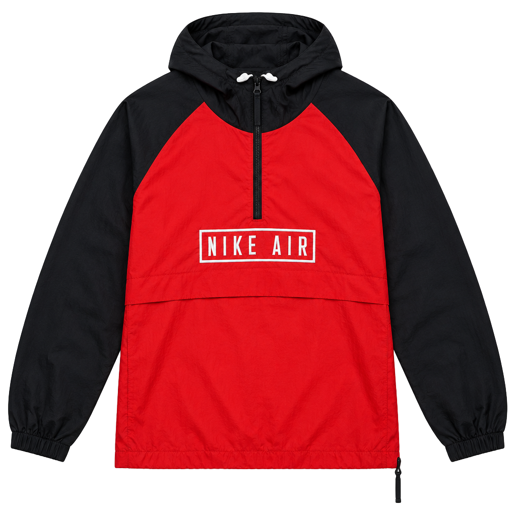 Nike Air Anorak Jacket Black Red Size L 1