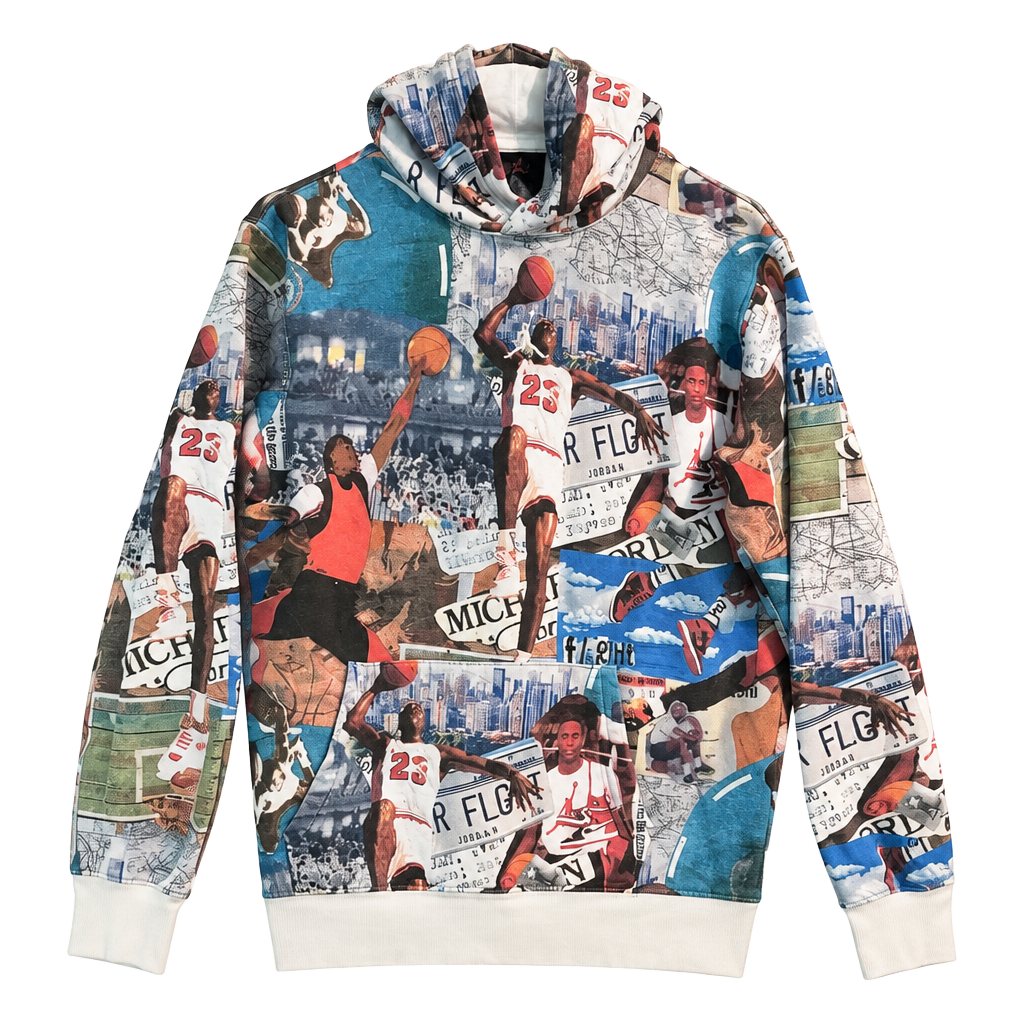 Jordan Brooklyn Fleece Printed Hoodie Multicolor Graphic youth XL 1