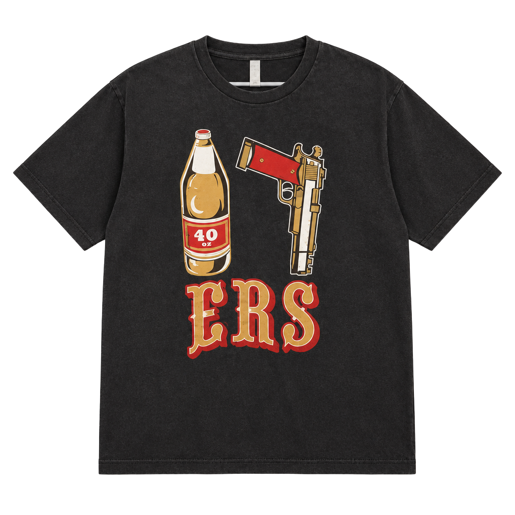Independent Trading Co. 40 oz Gun Graphic T-Shirt XL 1