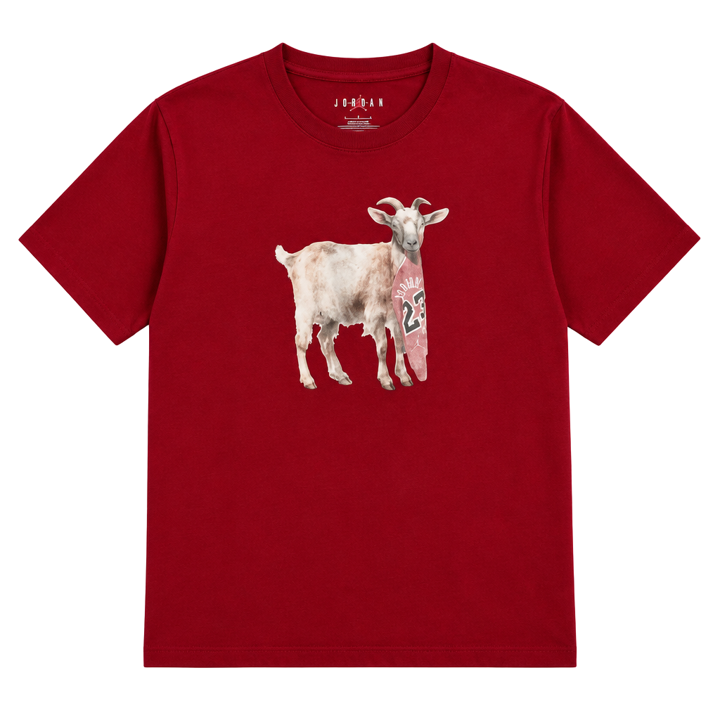 Jordan GOAT Graphic T-Shirt Size Large Red Short Sleeve 1
