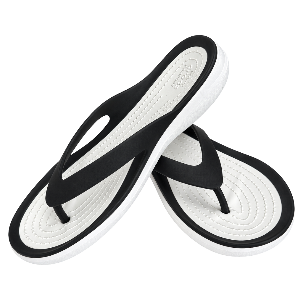 Crocs Swiftwater Flip Flops Black White 1