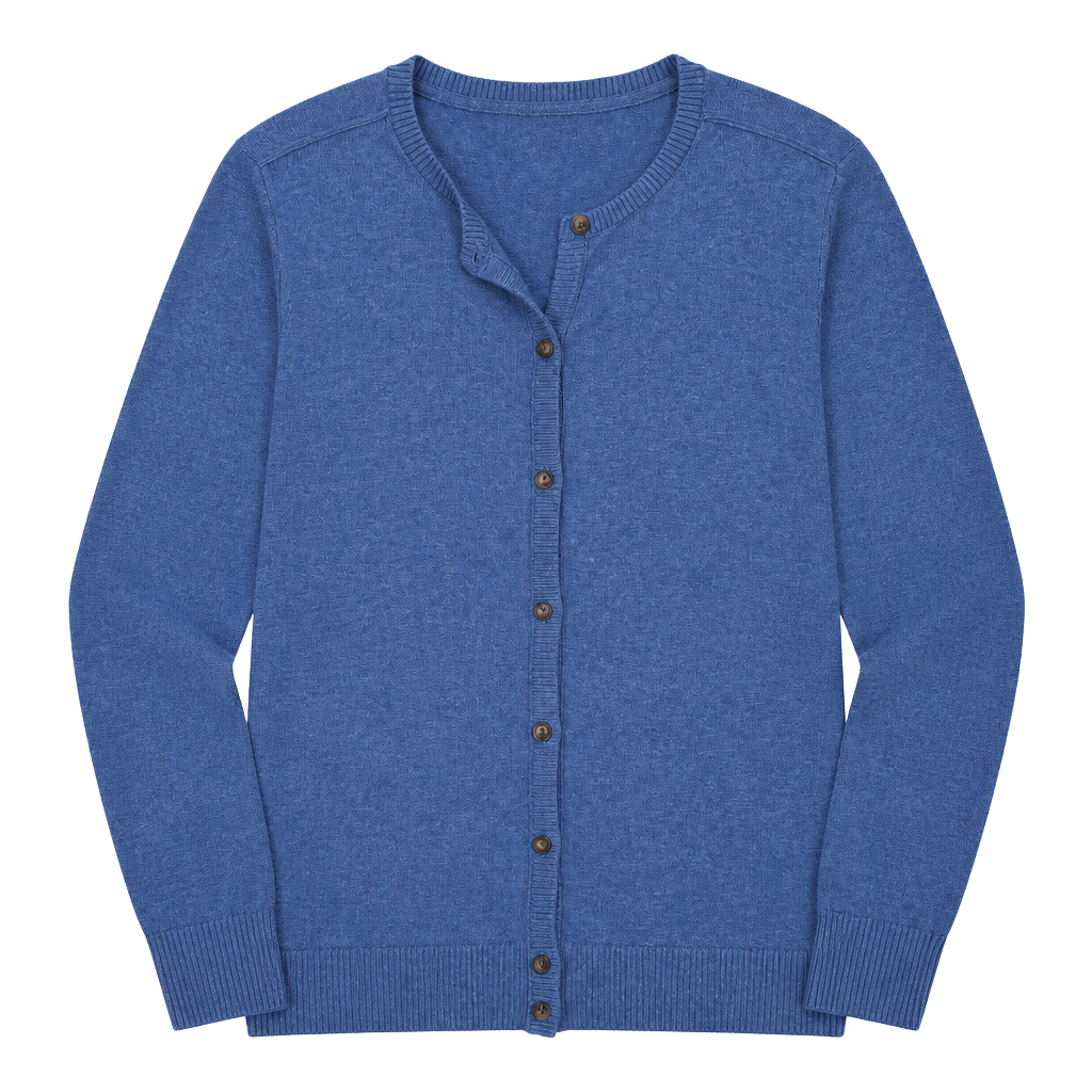 L.L. Bean Cardigan Size XL Blue Button Front Sweater 95% Cotton 5% Cashmere 1