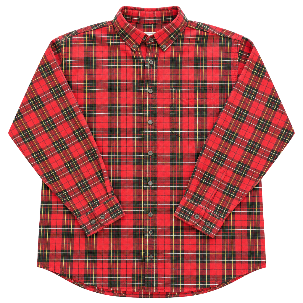 LL Bean Red Plaid Flannel Button Down Shirt 1