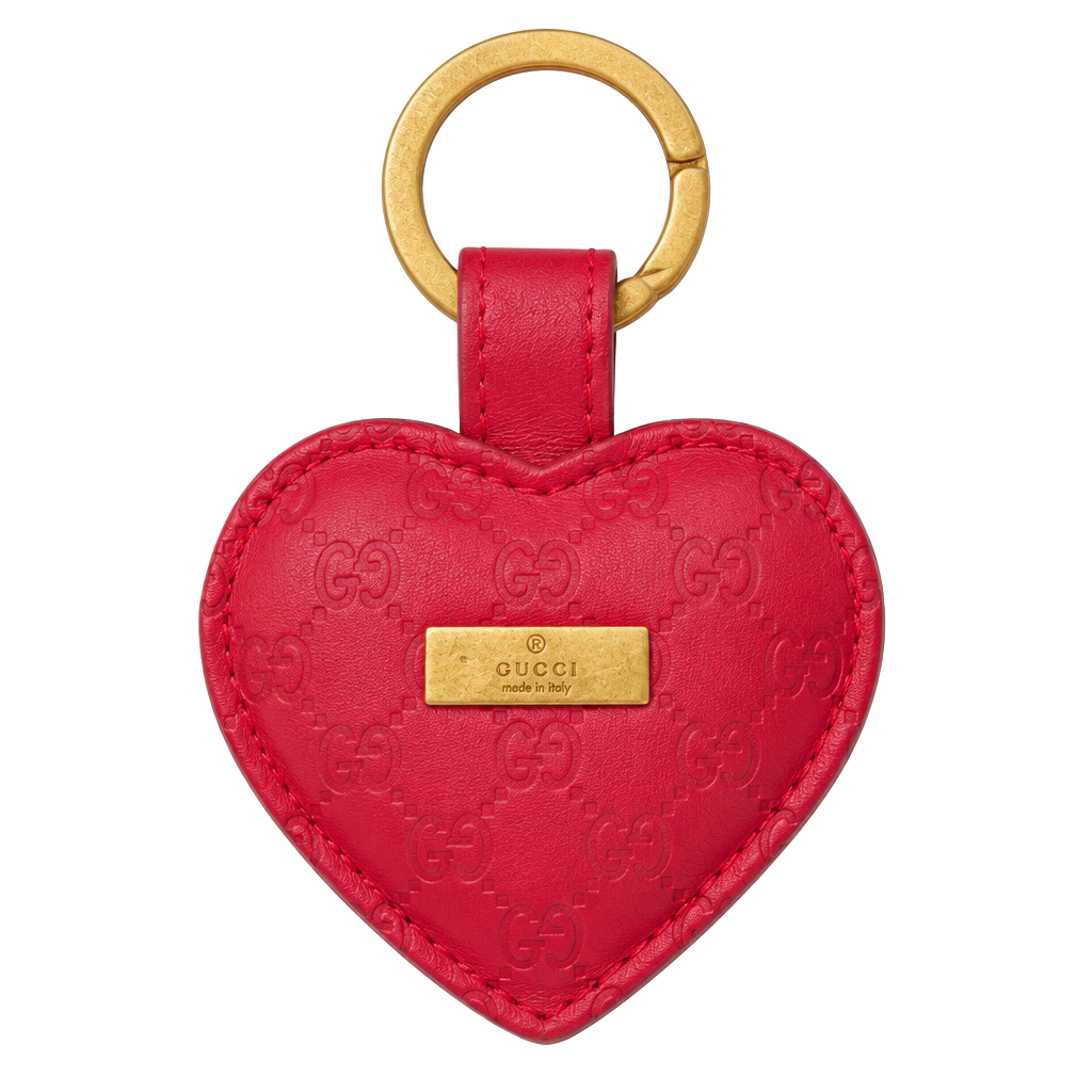 Gucci Heart Keychain Red Leather 1