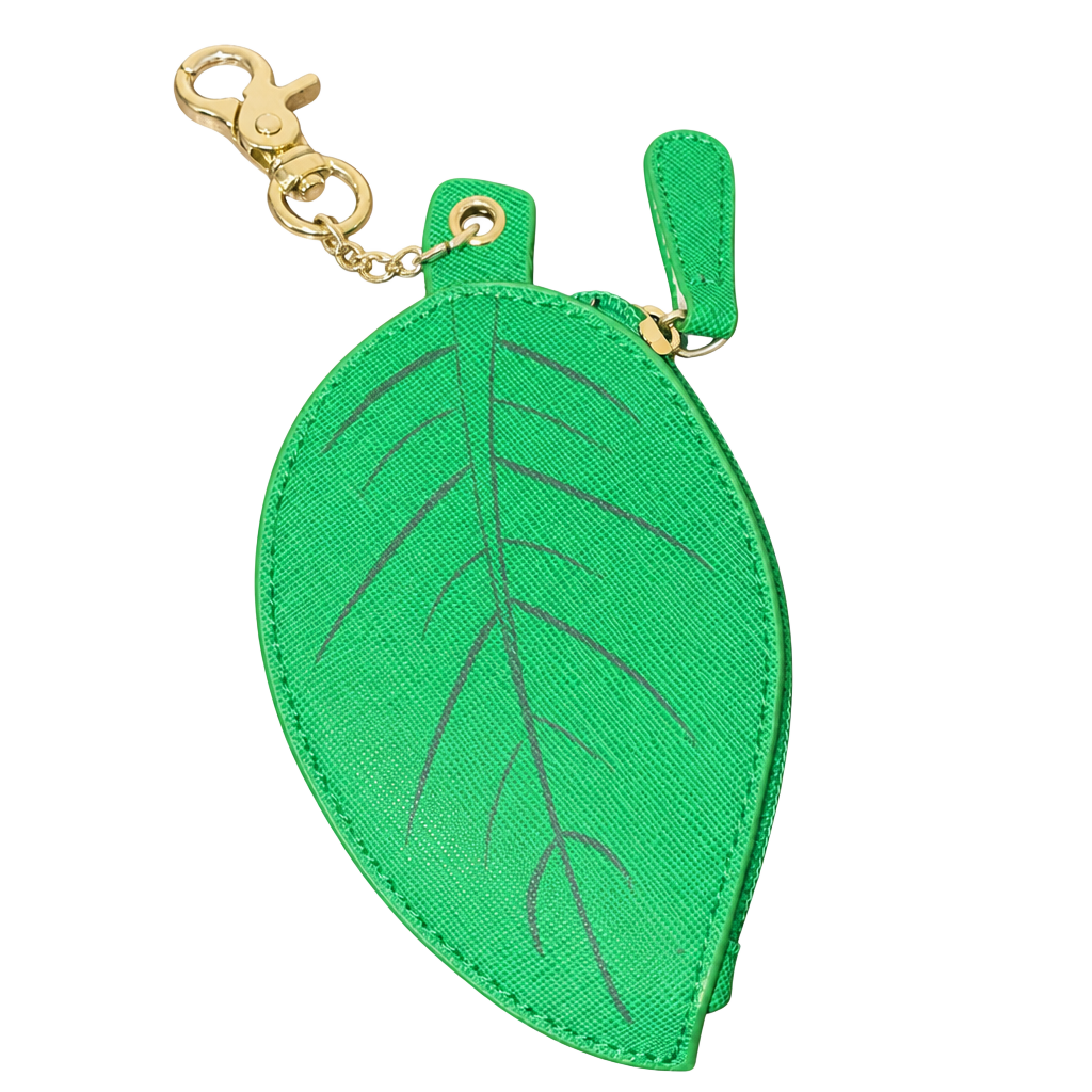 Betsey Johnson Green Leaf Coin Purse Keychain 1