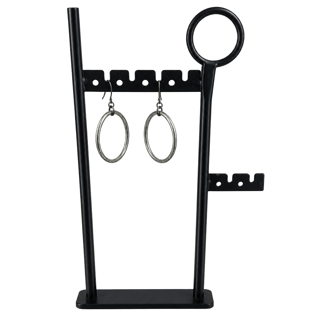 Oxidized Silver Hammered Open Circle Dangle Hoop Earrings 1