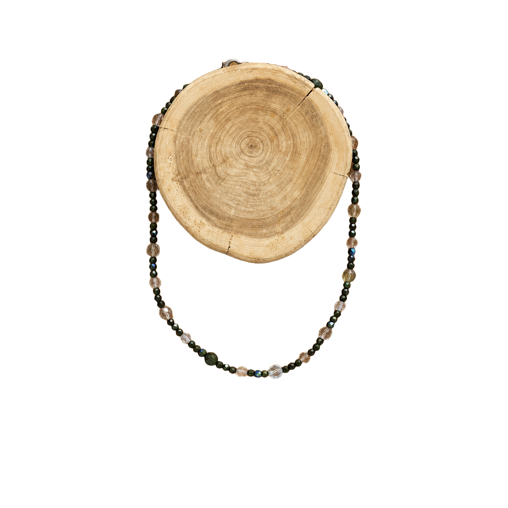 Unbranded Faceted Crystal and Glass Beaded Necklace with Aurora Borealis Accents 1