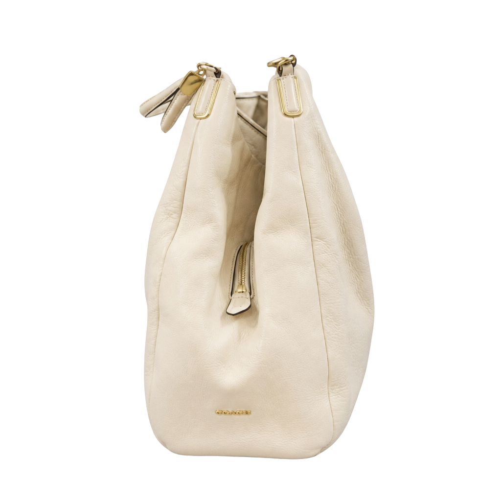 Coach Madison Phoebe Shoulder Bag in Ivory Pebbled Leather 1
