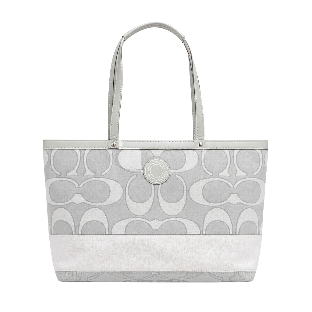 Coach Signature C Jacquard Fabric Tote Bag in Gray 1