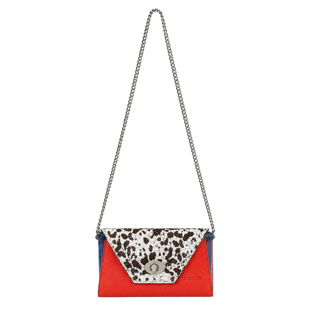 Soruka Secret Recycled Leather Clutch Wallet with Cowhide Print Flap 1