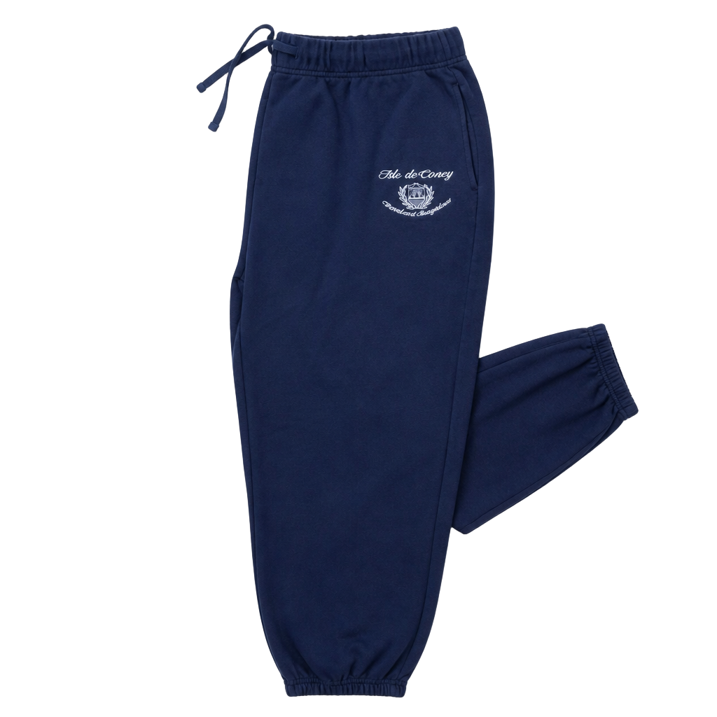 Coney Island Picnic Isle de Coney Organic Cotton Sweatpants Navy Blue Size Large 1