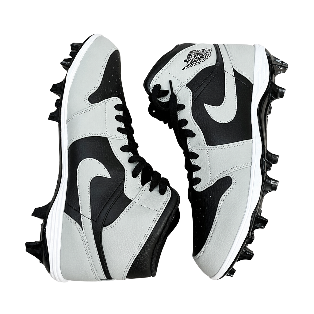 Nike Air Jordan 1 Mid TD Football Cleats Shadow 2.0 Black Grey FJ6805-002 1