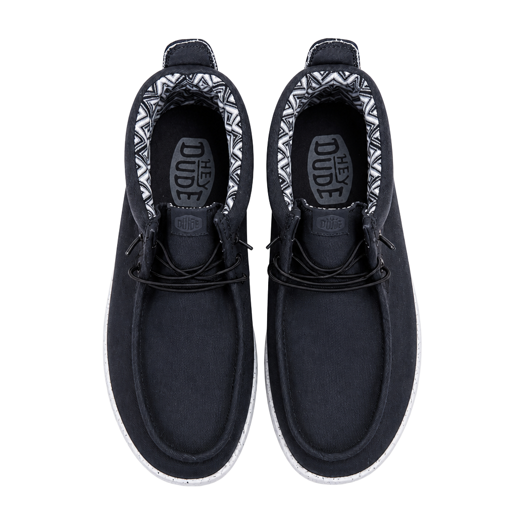 Hey Dude Wally Mid Canvas Size M13 Black Shoes 1