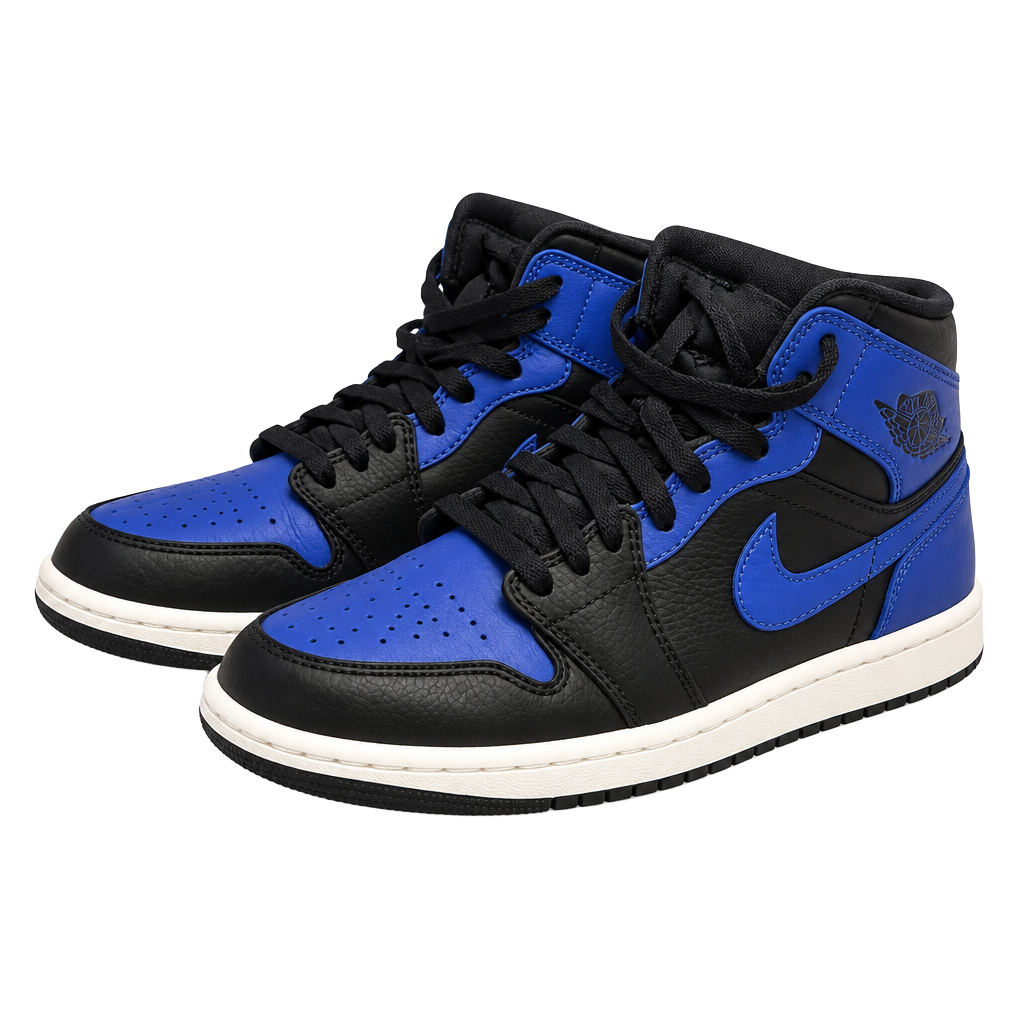Nike Air Jordan 1 Mid Hyper Royal Black Blue Sneakers 1